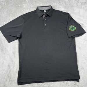 Footjoy‎ Golf Polo Shirt Mens Size XL Black Short Sleeves Performance Rugby